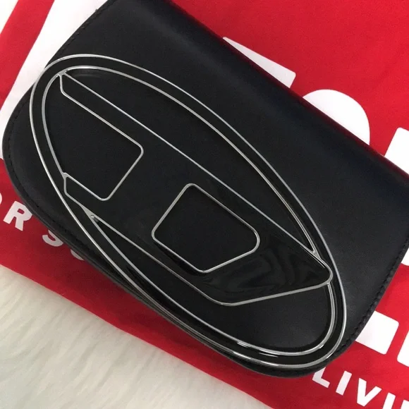 Diesel 1DR-lconic shoulder bag in nappa leather Black - Picture 3 of 7